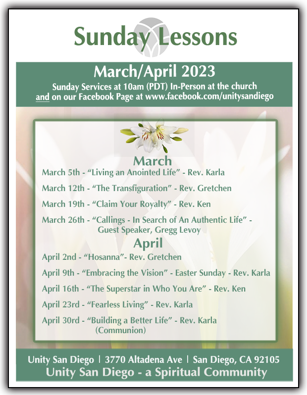 March April 2023 Lesson Titles