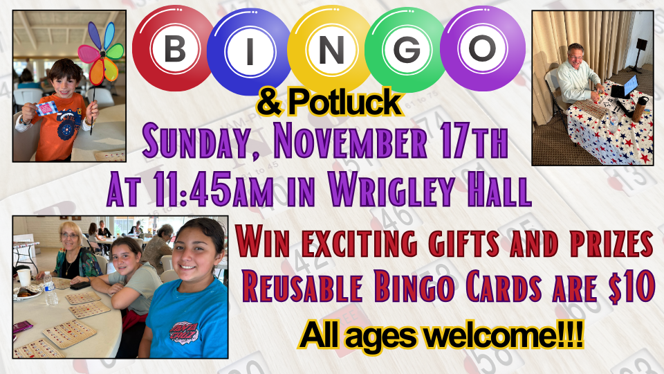 November 17 Bingo & Potluck