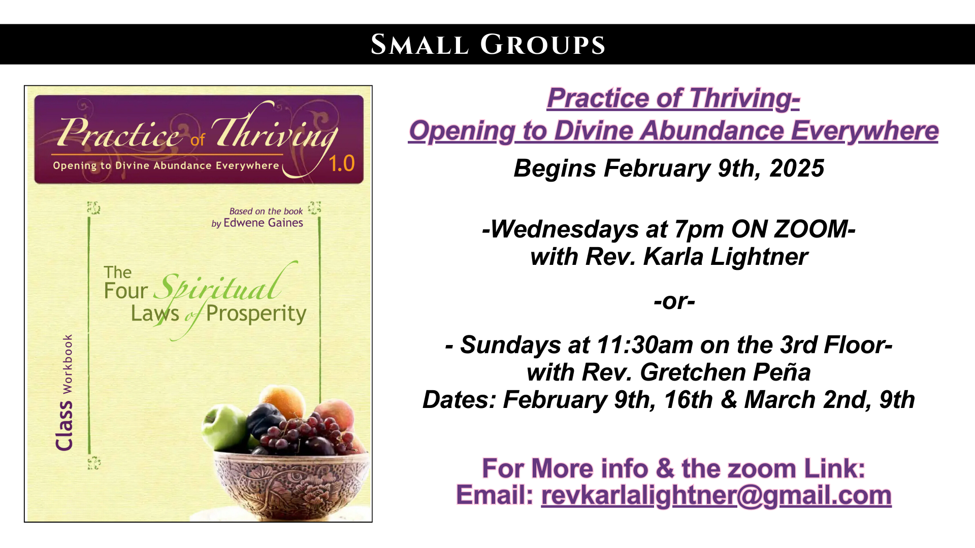 Small Groups - Practice or Thriving 