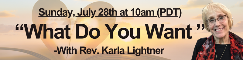 Sunday, July 28th at 10am What do you want with rev karla lightner