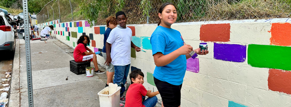 Community Service Kids Painting wall 